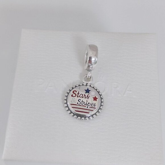 Pandora Stars & Stripes Dangle Charm, Red, White, & Blue Enamel Exclusive Charm - Picture 7 of 10